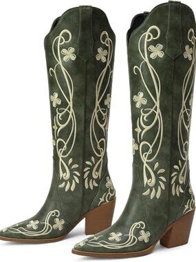 Cowgirl Boots Women Knee High Vintage Cowboy Boots